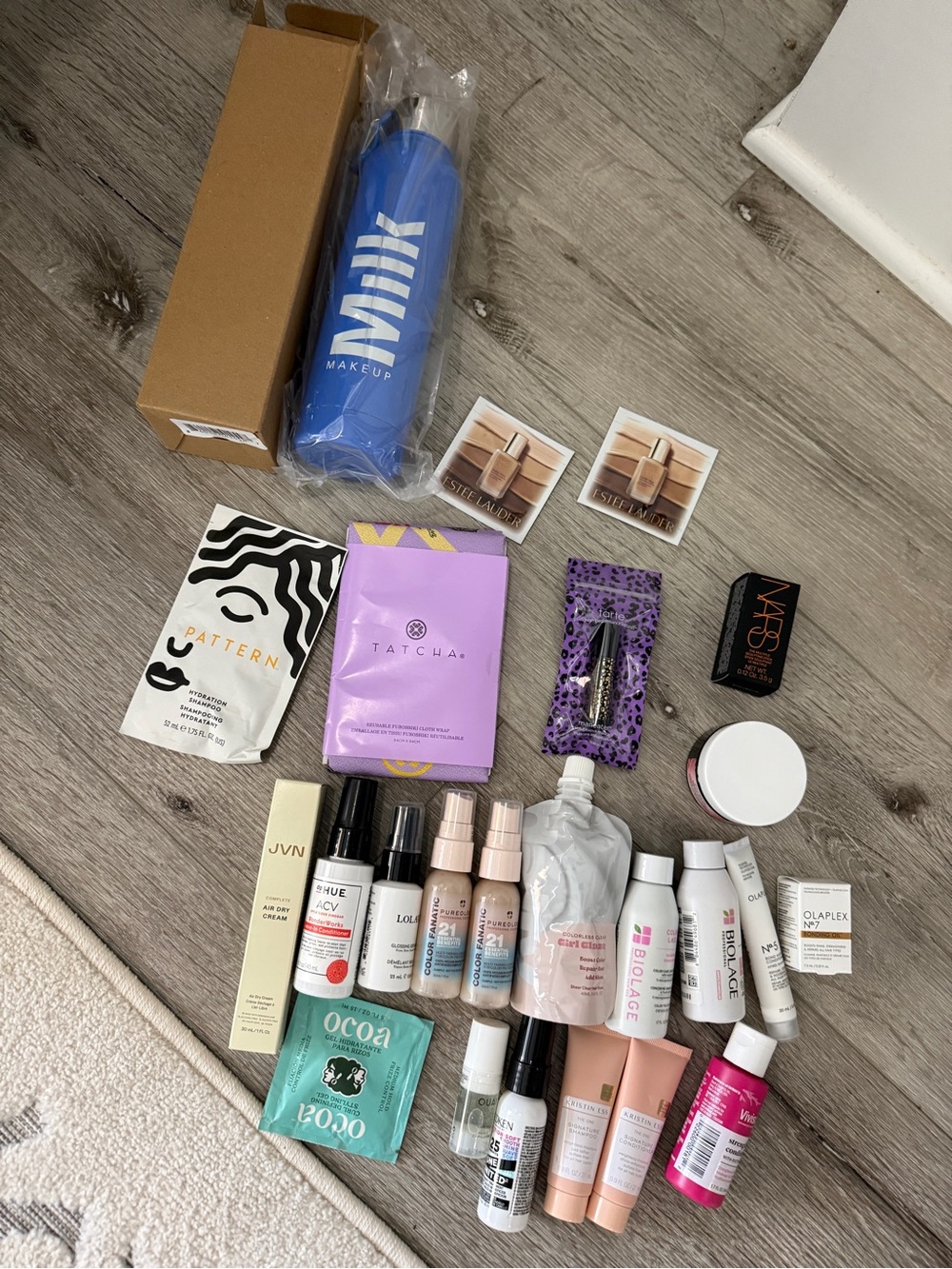 Milk Makeup Blue Bottle with Mixed Skincare & Hair Samples/Travel Size Ulta